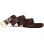Italian Full Grain Cowhide Men Genuine Leather Belt with Brass Single Buckle