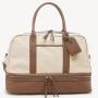 Travel outdoor gym bag metal hardware shoes compartment handle shoulder PU leather weekender