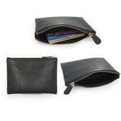 Endurable nice PU leather wallet card holder small card holder pouch with zipper