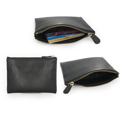 Endurable nice PU leather wallet card holder small card holder pouch with zipper