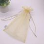 Gold Pink Organza Drawstring Pouch