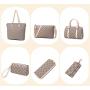 Wholesale China online shopping travel PU leather 6 Pieces tote bag set for women