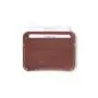 Personalized front pocket RFID vegetable tanned leather card holder with logo