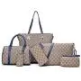 Wholesale China online shopping travel PU leather 6 Pieces tote bag set for women