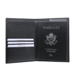 High quality Leather passport holder gift men's passport holder with logo embossing