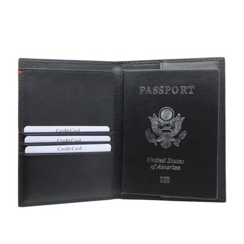 High quality Leather passport holder gift men's passport holder with logo embossing