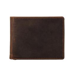 Short Money Clip Wallet,Cowhide Leather Bifold Purse,Best Credit Card Holder