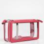 Beauty top quality premium metal zipper custom PU trim front zip pockets soft flight women clear eva cosmetic bag