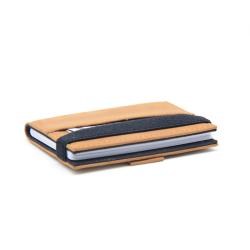 Wholesale customized card holder front pocket elastic strap leather card holder