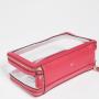 Beauty top quality premium metal zipper custom PU trim front zip pockets soft flight women clear eva cosmetic bag