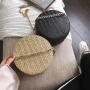 china factory wholesale woven round woman's shoulder bag bohemian summer straw beach handbag travel for ladies