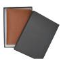 Brown crazy horse genuine leather boarding pass travel portfolio wallet with gift box