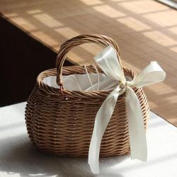 Luxury Wicker Lady Beach Bag Rattan Woven Women Storage Tote Basket