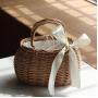 Luxury Wicker Lady Beach Bag Rattan Woven Women Storage Tote Basket
