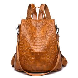 china bag supplier hot sell trendy women backpack crocodile pattern PU leather outdoor travel backpacks