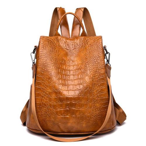 china bag supplier hot sell trendy women backpack crocodile pattern PU leather outdoor travel backpacks