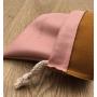 Custom Pink Brown Faux Leather Drawstring Pouch