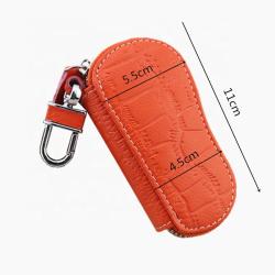 Multi-function Cowhide Leather Key Pouch Key Holder Ring Crocodile Pattern Key Bag Key Holder Chain