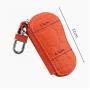 Multi-function Cowhide Leather Key Pouch Key Holder Ring Crocodile Pattern Key Bag Key Holder Chain