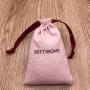 High End Custom Cotton Linen Comb Pouch Bag Pink Yellow Orange Off-White Cotton Linen Drawstring Bag