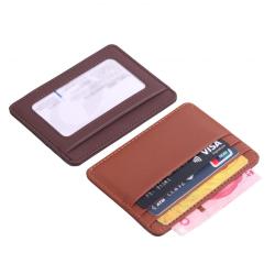 Genuine Leather Business ID Credit Card Holder  Wallet