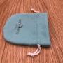 Thick Soft Turquoise Blue Microfiber Suede Jewelry Bag With Divider