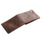 Vintage Crazy-horse Leather Zip Fastener Short Bi-fold Wallet For Men