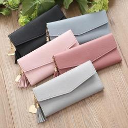 OEM ODM Carteras De Mujeres Billeteras Para Mujer Wholesale Cheaper Multi Colors PU Leather Women Long Clutch Wallet for Ladies