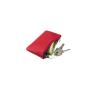 Fashion Modelling Zippered Cowhide Leather Key Wallet Mini Ladies Coin Key Pouch