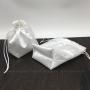 Plain Square Bottom Satin Jewelry Pouch, Cosmetic Satin Drawstring Pouch