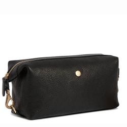 Top quality PU leather easy clean PVC lining toiletry pouch for men hook travel wash bag