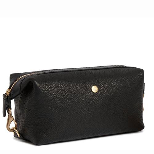 Top quality PU leather easy clean PVC lining toiletry pouch for men hook travel wash bag