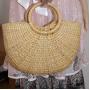 Custom Logo Hand Made Women Summer Large Rattan Woven Straw Crochet Half Moon Beach Tote Bag Handbag For Women Summer