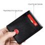 RFID carbon fiber wallet customized Men's trifold leather money clip wallet