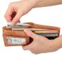 2018 new simple bifold leather men slim wallet case with PVC flap