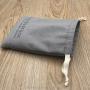 Custom Logo Printed Cotton Linen Gift Packaging Pouch Soft Cotton Fabric Drawstring Closure Packaging Bag