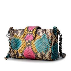 OEM Bolsas De Mujer Feminina Personalizado Custom Real Snake Skin Leather Designer Shoulder Chain Sling Crossbody Bags