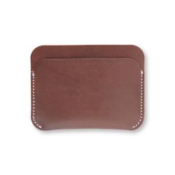 Personalized front pocket RFID vegetable tanned leather card holder with logo