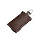 Personalised Cowhide Leather Key Purse With 6 Keychains Fancy Key Pouch With Card Holder