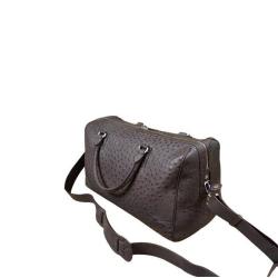 OEM ODM customized designer luxury genuine ostrich skin leather mens women weekend travel handbag fitness gym duffle bags