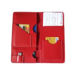 Personalized gift document organizer leather travel document wallet