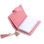 Women Tassel Zipper card holder Short Leather card holder wallet with PVC inner page