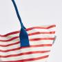 Low Min. Quantity Custom Twin Handle To Canvas Striped Beach Tote Bag