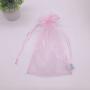 Gold Pink Organza Drawstring Pouch