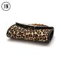 2024 Wholesale Horse Fur Mini Bag Handbag For Ladies Women With Leopard Bamboo Handle