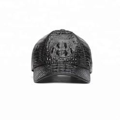 Gorras Para Hombre Custom Logo Fashion Real Crocodile Hornback Skin Leather Men Leather Baseball Caps And Hats Manufacturer