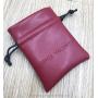 Red Wine PU Leather Drawstring Bag For Gift