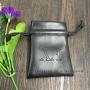 Small Embossed Soft Leather Jewelry Pouch With Embossed Logo