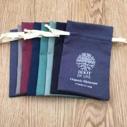 Colorful Cotton Linen Cosmetic Bag With Drawstring
