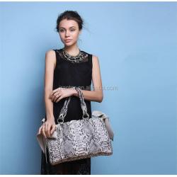 Luxury fashion women handbags snake skin leather ladies handbag manufacturers shoulder bag tote bag